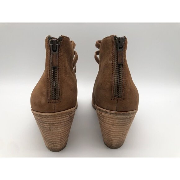 Eileen Fisher James Strappy Sandals Tan Light Brown Open Toe Zip Back Women's 9 - Picture 7 of 8